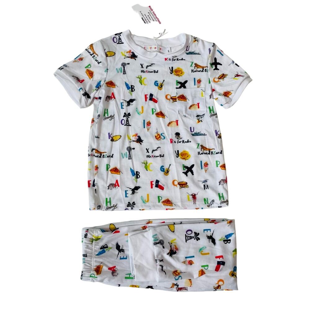 NWT The Printed Press 3T Texas ABC PJs